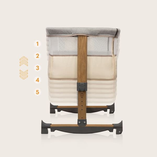 LIONELO Leonie - Samsovbädd med madrass - Från 0 Kg till 9 Kg - Justerbar höjd och lutning - Beige