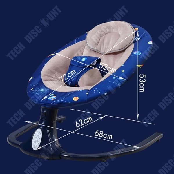 TD® Smart baby elektrisk gungstol hopfällbar och tvättbar mor och baby koaxial baby att sova blueto spjälsäng