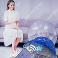 Miniatyrbild 2 av 4: TD® Smart baby elektrisk gungstol hopfällbar och tvättbar mor och baby koaxial baby att sova blueto spjälsäng