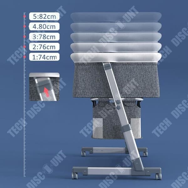 TD® Bärbar Spjälsäng Vikbar Vaggsäng Avtagbar Justerbar höjd Nyfödd Splicing Queen Bed med säkerhetsbälte