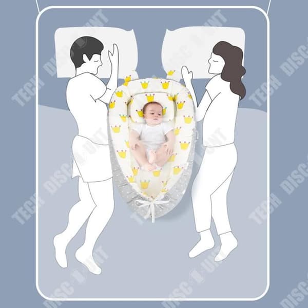 TD® Cradle medium säng avtagbar och tvättbar tecknad babysäng i bomull bärbar antitryckssäng multifunktionell hopfällbar säng bionisk