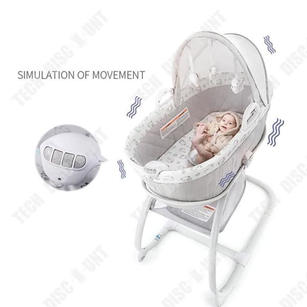 TD® Baby shaker vibration koaxial sömn med rullar med löstagbart myggnät hopfällbar nyfödd spelbädd lätt säng i sängen