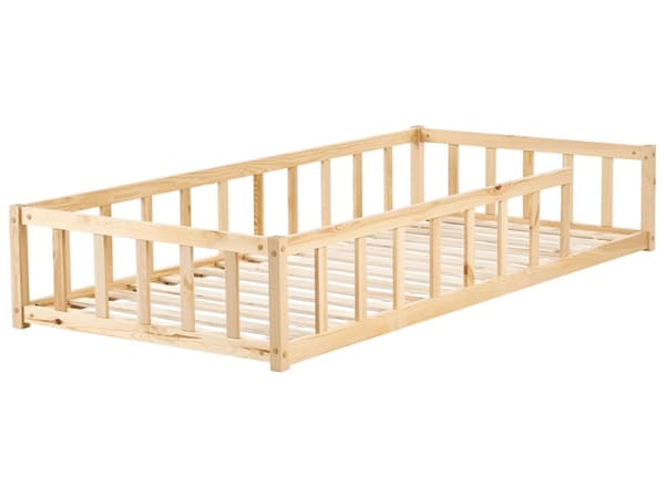 Barneseng Lyst Tre Furu 90 x 200 cm med Lamellramme Seng for Småbarn