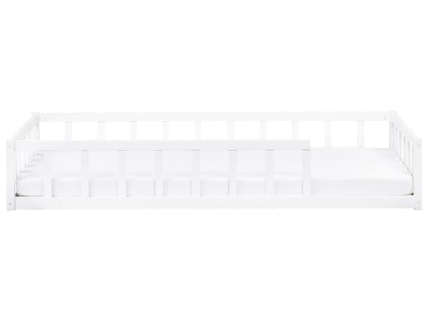 Barneseng Hvitt Tre Furu 90 x 200 cm med Lamellramme Seng for Småbarn