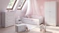 Miniatyrbild 4 av 11: EMMA barnsäng med låda och skena 160x80 rosa
