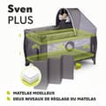 Miniatyrbild 4 av 6: Lätt paraplybarn 2 i 1 - LIONELO Sven Plus - Skötbord - Myggnät - Grå