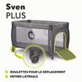 Miniatyrbild 5 av 6: Lätt paraplybarn 2 i 1 - LIONELO Sven Plus - Skötbord - Myggnät - Grå