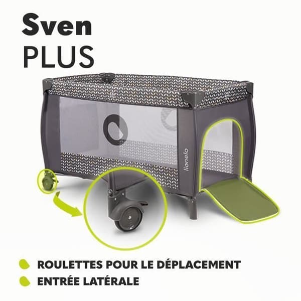 Lätt paraplybarn 2 i 1 - LIONELO Sven Plus - Skötbord - Myggnät - Grå