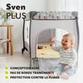 Miniatyrbild 2 av 6: Lätt paraplybarn 2 i 1 - LIONELO Sven Plus - Skötbord - Myggnät - Grå