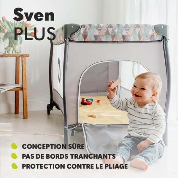 Lätt paraplybarn 2 i 1 - LIONELO Sven Plus - Skötbord - Myggnät - Grå