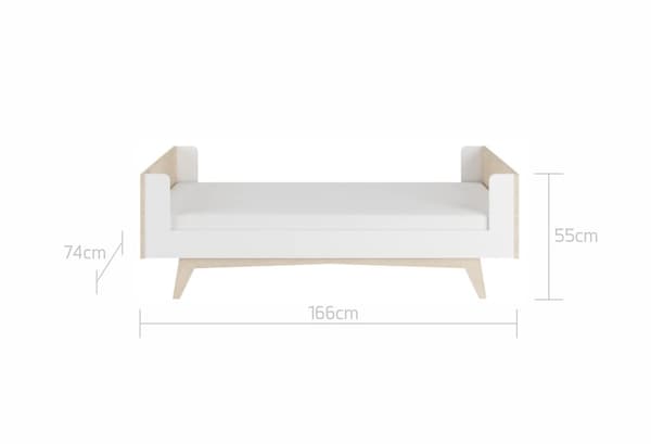Så sextio spjälsäng 70x140 förlängningsbar till 70x160