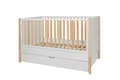 Miniatyrbillede 9 af 11: Pusleseng 70x140 cm - hvid/fyr - tremmeseng, der bliver til en sofa, med beskyttende sider og skuffe, Tatam