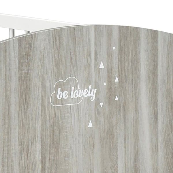 Babysäng med stänger - 120 x 60 cm - Babyprice Smile - Flinta ek - Vit