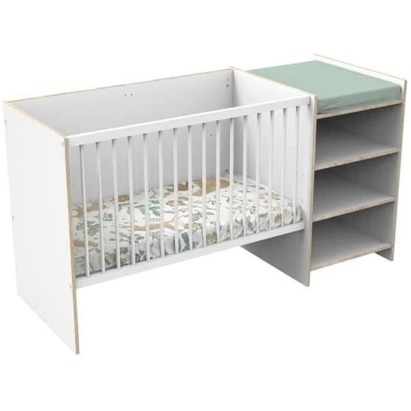 Kombinerad babysäng - 120x60cm - Konvertibel till 90x190cm - Babypris först - I trä och träkant