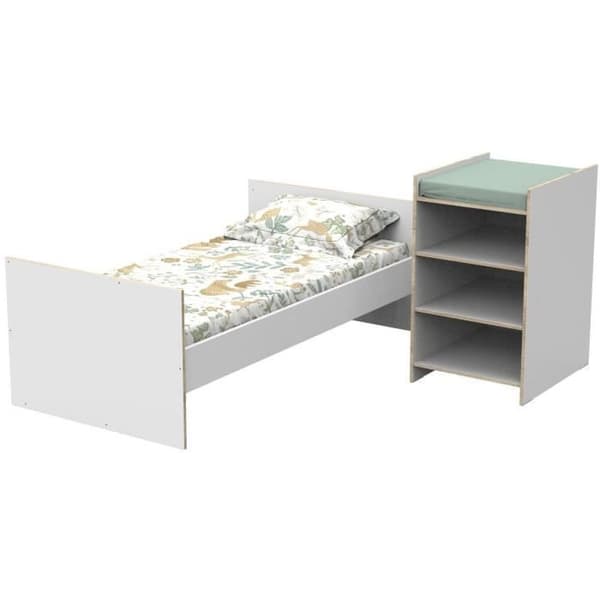 Kombinerad babysäng - 120x60cm - Konvertibel till 90x190cm - Babypris först - I trä och träkant