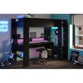 Miniatyrbild 3 av 6: Kombinerad loftsäng för barn LED Gamer ONLINE - 90 x 200 cm - Mattsvart - Sängbotten ingår - PARISOT