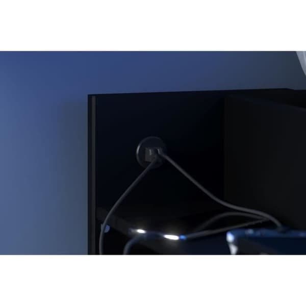 Kombinerad loftsäng för barn LED Gamer ONLINE - 90 x 200 cm - Mattsvart - Sängbotten ingår - PARISOT