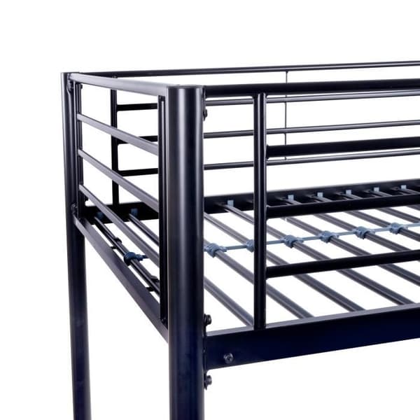 ELIOT barnens entresolsäng i svart metall 90x190cm med boxfjäder ingår
