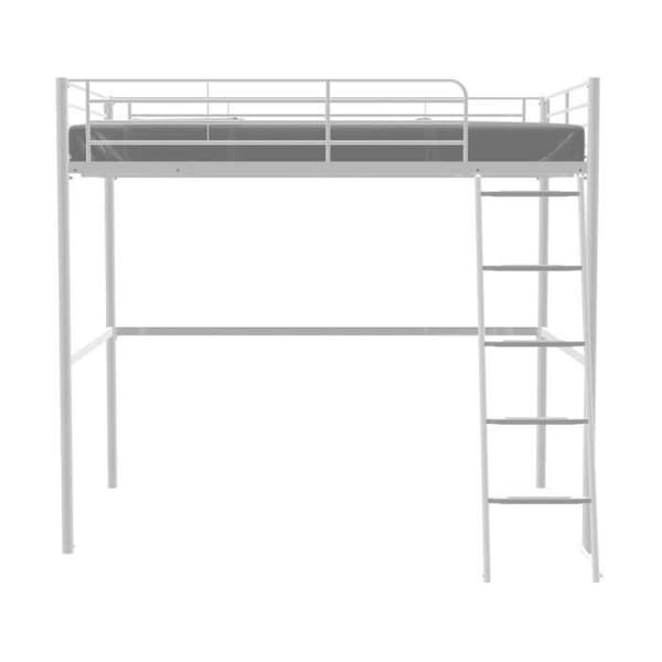 Lit mezzanin i metall - ELIOT - Vit - 140 x 200 cm - Sängbotten ingår