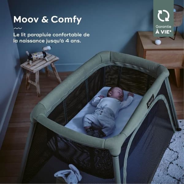 Babymoov Paraplyspänt 3-i-1 Moov och Comfy - Från födseln upp till 4 år - Spjälsäng Stor Extrasäng & Lekeområde