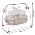 Miniatyrbillede 2 af 2: Elektrisk Baby Vugge, 5 Hastighedsindstillinger, Belastningskapacitet 0-25 kg,Khakifarve