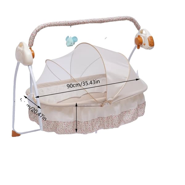Elektrisk Baby Vugge, 5 Hastighedsindstillinger, Belastningskapacitet 0-25 kg,Khakifarve