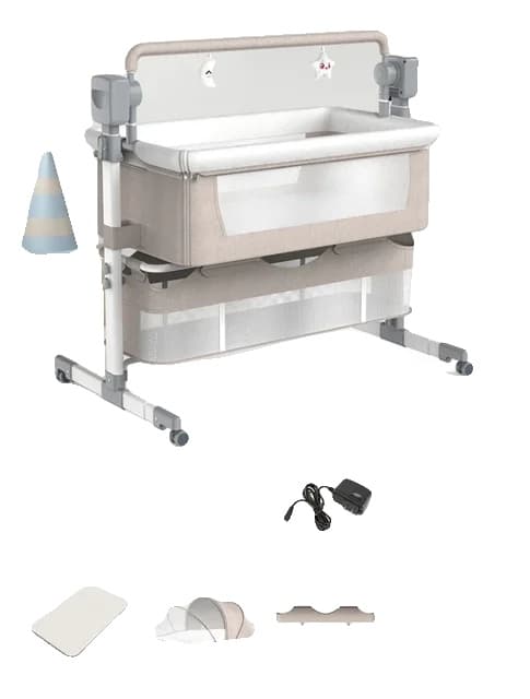Baby seng, elektrisk gyngefunktion, gratis fragt, Khaki
