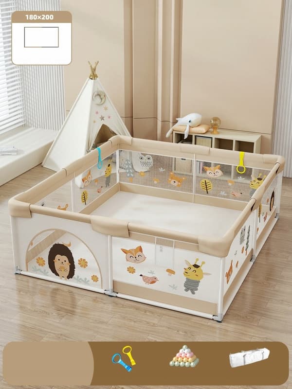 BARNLEKHAGE STOR XXL 180x200cm + MATTA + 100 BOLLAR ÖVERTRÄCKNING TORR POOL