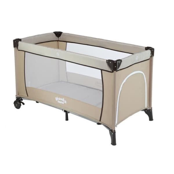 Hopfällbar resesäng för barn HanksKids beige 72,5 x 126 cm Extrasäng för bebisar