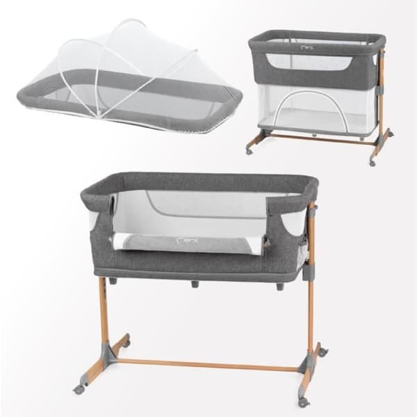 MoMi SMART BED - 4in1 - Samsovsäng, Spjälsäng - multifunktionell - Grå
