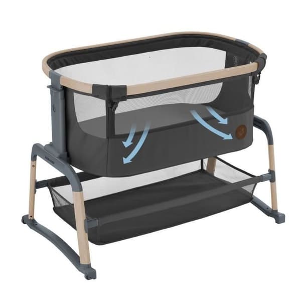 MAXI COSI Iora Air Bassinet Co-sleeper, med svängläge, från födsel till 6 månader (upp till 9 kg) , Beyond Graphite