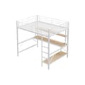 Miniatyrbild 6 av 6: Belyst mezzanin, 140*200 cm, ramp, fotstöd, med USB-uttag och eluttag, vit