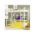 Miniatyrbild 1 av 6: Ljus mezzanin, 90*200 cm, ramp, fotstöd, med USB-uttag och eluttag, vit