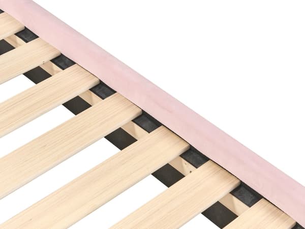 Seng Rosa Fløyel Polstret Ramme Nakkestøtte 90 x 200 cm Enkeltseng Soverom Barnerom Moderne Tradisjonell