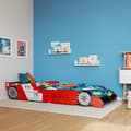Miniatyrbild 1 av 2: Barnsäng racerbil 90x200 cm röd