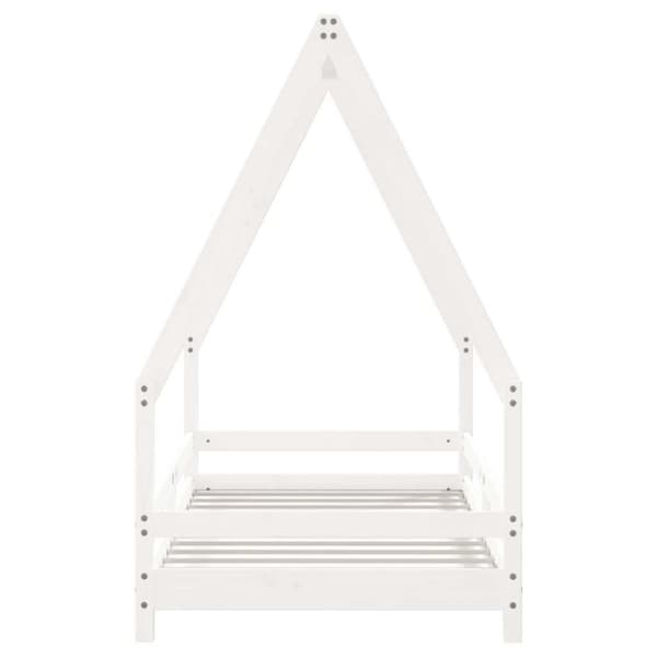 Sängram för barnsäng vit 80x160 cm massiv furu
