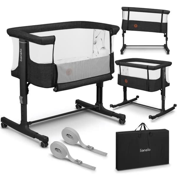 Lit's baby cododo LIONELO Aurora 3 i 1 - Höjd- och lutningsjustering - Upp till 9 kg - Mörkgrå