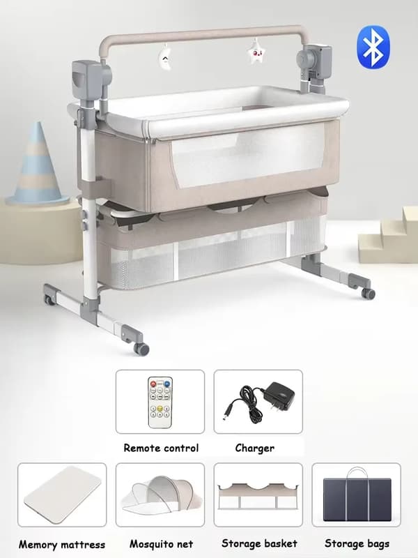 Babysäng, Justerbar Höjd, Stilig Design,BJJ-601-KHAKI