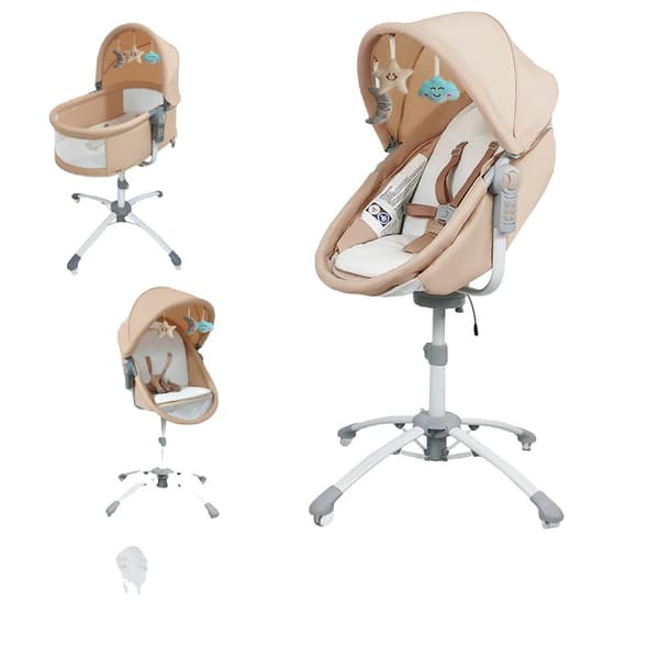 3 in 1 vauvan sänky, unisex-muotoilu, kiinteä kuvio, sähköinen keinutuoli,F002-KHAKI