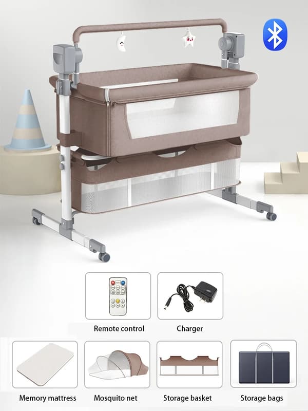 Elbabysäng, Justerbar Höjd, Minnessängmatta,BJJ-601-KHAKI