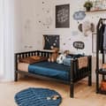 Miniatyrbillede 1 af 10: Tremmeseng med Sengekanter – Træseng til Børn – Børneseng med Sider – Montessori Sengestel til Børn