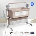 Miniatyrbillede 2 af 2: Elektrisk Babyvugge, Pendul Svingefunktion, Bluetooth Forbindelse,BJJ-601-BEIGE