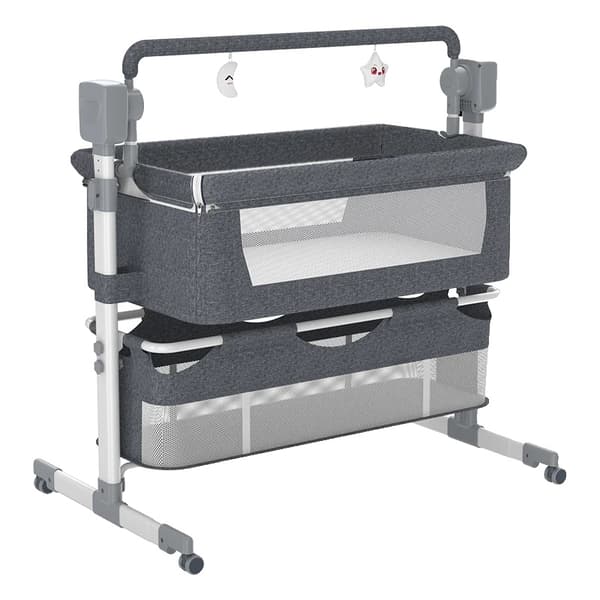 Baby seng, flytbar bærbar design, myggenet inkluderet., BJJ-601-GREY