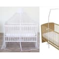 Miniatyrbillede 1 af 2: Sengehimmelsæt + sengpil til montering - DOMIVA - Hvidt myggenet til seng, ultrafint net