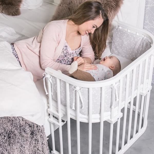 Samsovvagga - BABYBAY - Original - Massivt bokträ - Madrass ingår