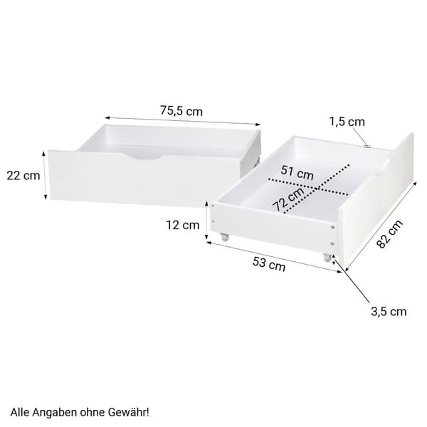 Palletrammeseng, Home, 90x200 cm, Hvid
