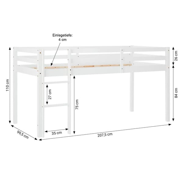 Loft-sänky, Home, 90x200 cm, Vihreä