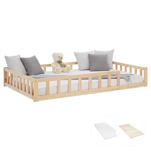 Taaperon lattiavuode, Montessori-vuode, 120x200 cm, Luonnollinen