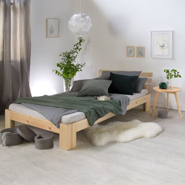 Yhden hengen sänky, 90x200 cm, Luonnollinen mänty