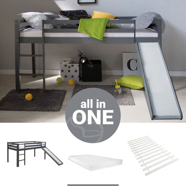 Loft Seng, Home, 90x200 cm, Grå